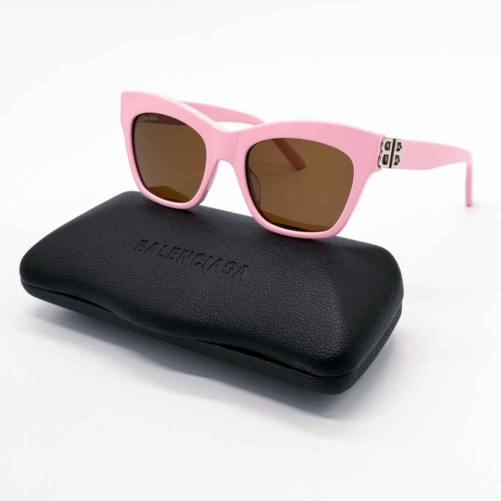 NEW BALENCIAGA CAT EYE PINK SUNGLASSES BALENCIAGA BB0132S 003 - Picture 2 of 12